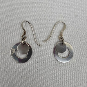 925 Sterling Silver Drop Circle Earings